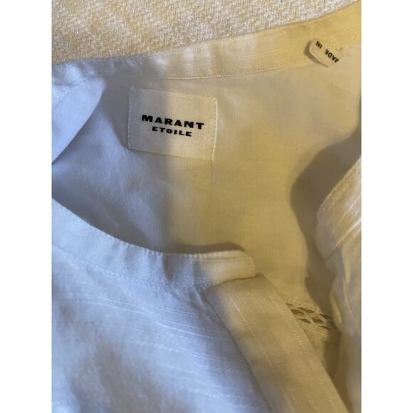 Isabel Marant Etoile Leonard Quiet Luxury White Crochet Blouse Top 38 M - Picture 7 of 11